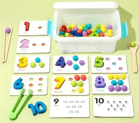 Дерев'яна іграшка арт. C15055 (28шт) намистини картки 20*15,5*7,7см