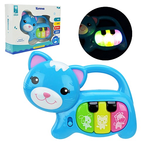 Піаніно муз. арт.PL-724-29 (120шт/2) Котеня, батар, укр.мова, звуки,пісні, р-р 15*11см, у короб.19,3