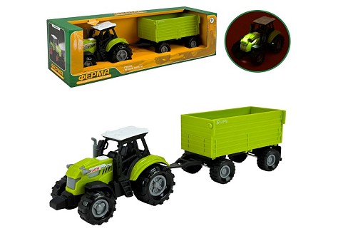 Трактор із причепом батар. арт. AP9927 (120шт/2),світло,звук,у короб.29*8*8,5см