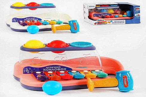 Музичний ксилофон 56489 (36/2) TK Group", 2 види, стукалка, в коробці"
