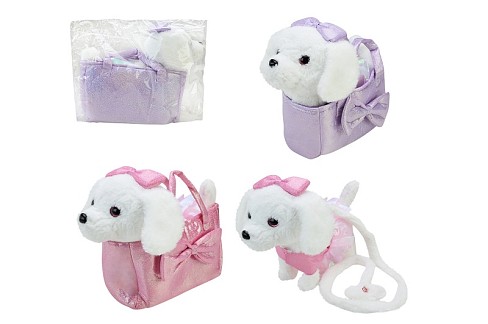 Іграшка собачка на повідку арт. C2911 (40шт) 2 види в платті 31*10*23 см  англ. яз, ходить, співає в