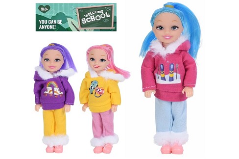 Лялька A129 (80шт) 14см, 3 види, у пакеті, 10-19-3см