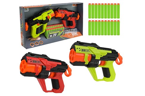 Бластер арт. 9956-2 (36шт/2)  2бластера в наборі ,стріляє поролон. знарядами, 20поролон. Знарядів у