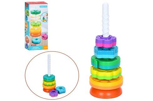 Пірамідка 36403 (60шт) 36см, гвинтова пірамідка, спіральна пірамідка, кільця (текстурні, фрукти, тва