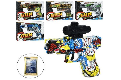 Пістолет YF871-5 (72шт) 17см, стріляє водяними кулями, мікс видів, в кор-ці, 18-14,5-4см