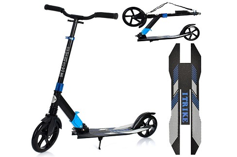 Самокат SR 2-079-BL (1шт) доросл.,алюм.,кол2штПУ230-200мм,кермо90-101см,підніж.31-13см,аморт.,підста