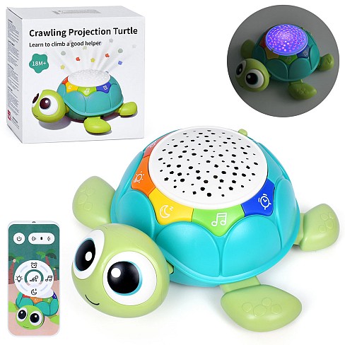 Нічник HLX218A-1 (24шт) черепаха, 21см, д/к(ІЧ) пульт, проектор зоряного неба, музика,звуки природи,