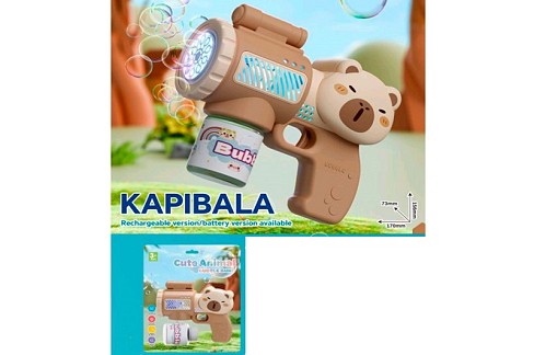 Мильні бульбашки 10246 (36шт) пістолет-капібара, 17,25см, світло, запаска 7-5см, на бат-ці, у слюді,