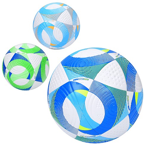 М'яч футбольний MS 3808 (12шт) розмір 5, ПУ, ламінований, 430-450г, 3 кольори, у пакеті