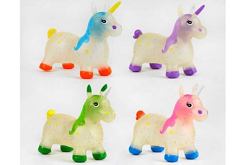 Стрибун гумовий M 48563 (30) 4 види, Єдиноріг", вага 1300 грамів, у пакеті, ВИДАЄТЬСЯ ТІЛЬКИ МІКС В"