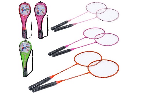 Бадмінтон MS 4393 (30шт) ракетка 2шт, 65,5см, метал, 3 кольори, у чохлі, 68-21-3см