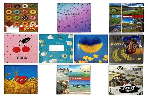 Зошит 36 арк. клітинка, ГІБРИДНИЙ + Вибірк УФ-лак ТМ Фемілі Лайн, 20/240 ТЕ12938 УПАК20шт