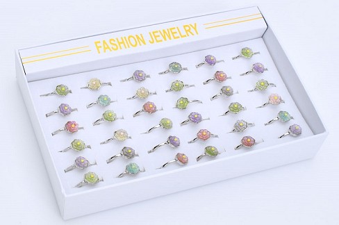 Каблучка FG231110061P Упак36шт(1296шт) квітка, метал, 36шт в дисплеї, 19-12,5-3,5см