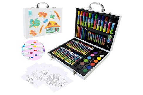 Набір для творчого малювання арт.PL-725-36 (24шт) 75 предмета,крейда,акварельні фарби,фломастери,18