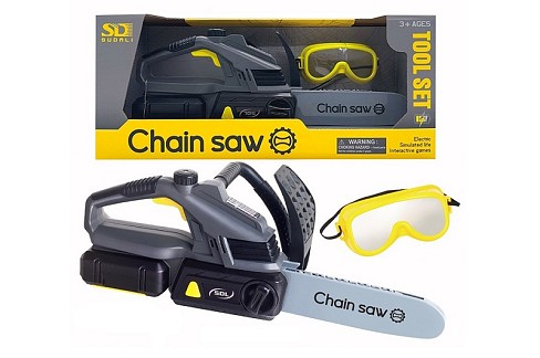 Бензопила 6819-1 (24шт) 37см, звук, світло, рухлива стрічка, маска 12,5см, на бат-ці, в кор-ці, 41-1