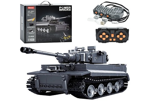 Конструктор SLUBAN M38-B0851 (4шт) танк, 28см, р/к,2.4G, акум,USBзар, 814дет, в кор-ці, 42,5-38-12,5
