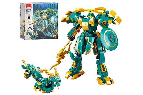 Конструктор SLUBAN M38-B1275 (32шт) 2в1(робот 17см, дракон), фігурка, 244дет, в кор-ці, 22-23,5-7см