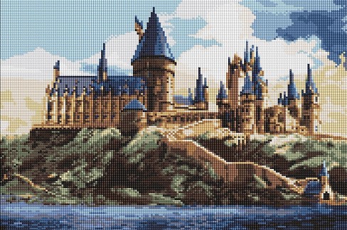 Набір з алмазною мозаїкою WB Harry Potter: Гоґвортс вдень" 40х50см  AMO20360"