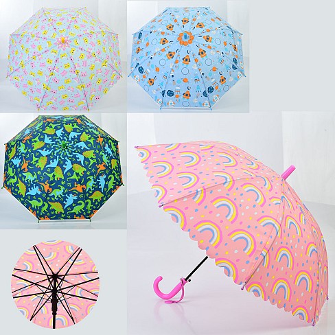 Парасолька дитяча MK 5262 (30шт) довжина 66см, тростина 60,5см, діаметр 84см, спиця 48,5см, клейонка