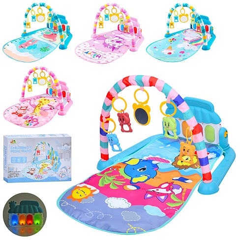 Килимок для немовляти 518A-21-22-24-25-35 (20шт) 71-45дуга, підвіски 5шт(брязкальце, дзеркало), піан