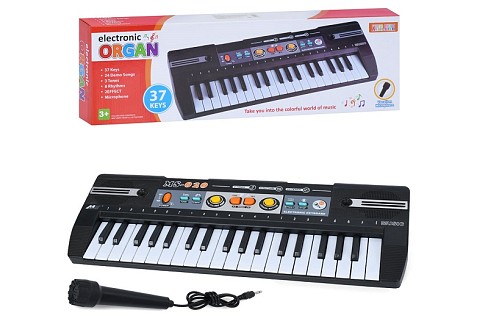 Синтезатор R751 (9шт) 37 клавіш, 43-16-5см, мікрофон, 3тони, 8ритмів, 24демо, на бат-ці, в кор-ці, 5