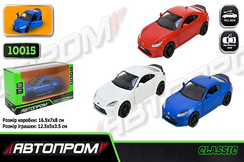 Іграшка машина мет. АВТОПРОМ  арт. 10015 (48шт/2)  5 Toyota GR86, відкр.двері, у кор.16,5*7*8см"