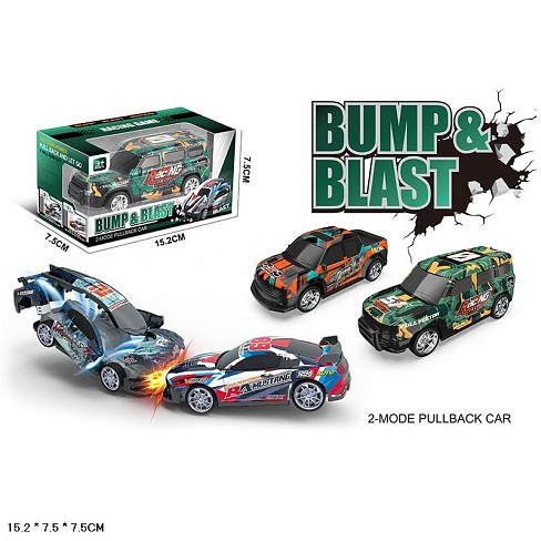 Машина арт. 3309 (200шт/2)  інерц., при зіткненні розбивається, 4кольори, короб. 15,2*7,5*7,5см