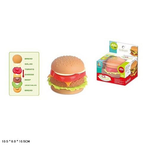 Продукти набір арт. 618-1A (360шт)   гамбургер, розбірний короб. 10,5*8*10,5см