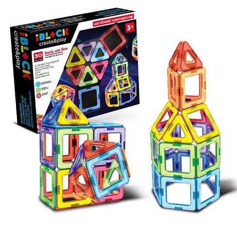 Конструктор магнітний IBLOCK арт. PL-923-526 (48шт/2)   30дет., короб. 28*5*24,2см