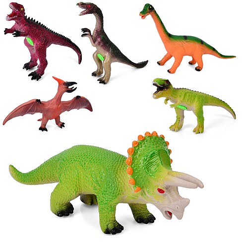 Фігурка 7127 (78шт) динозавр, від 31см до 35см, звук, 6 видів, бат(табл), у пакеті, від 31-13-8см