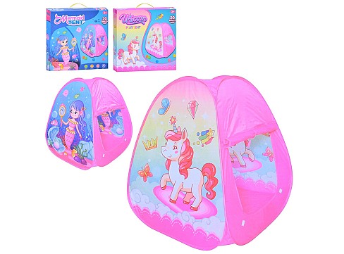 Намет MR 1266 (12шт) 70-70-в85см, 20 кульок, 1вхід-накидка, 2 види(єдиноріг, русалка), у кор-ці 36-3