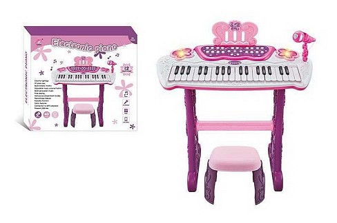 Піаніно 883 B (10/2) 12 функцій, мікрофон, підсвічування, запис звуку, звукові ефекти, стілець, у ко