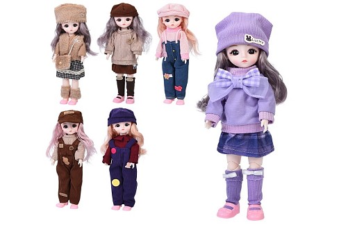 Лялька F0324 (48шт) 29см, шарнірна, 6 видів, у пакеті, 14,5-35-4см