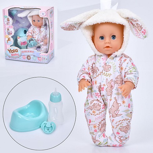 Пупс YL2425A-J (48шт) 25см, п'є-пісяє, горщик, пляшечка, в кор-ці, 22-25-11,5см