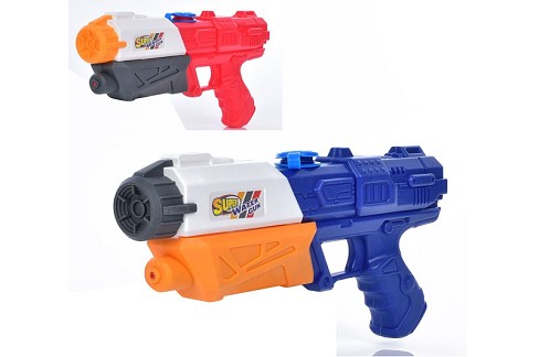 Водяний бластер MR 1018 (48шт) розмір середній, 27,5см, помпа, 2 кольори, в кульку 35-19-5см