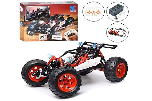 Конструктор K96117 (6шт) машина, р/к, акум, колеса гумові, амортизатори, світло, APP, USBзарядн, 366