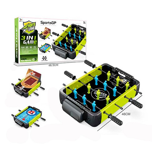 Футбол 960-3 (18шт) 3в1 (баскетбол, керлінг), на штангах, 46-30-7,5см, ігрове поле 28,5-39,5см, м'яч