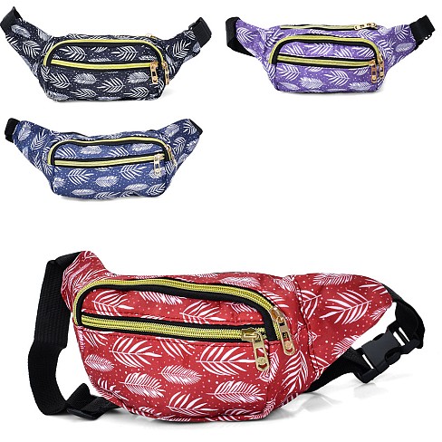 Сумка MK 5504 (50шт) бананка, 29-13-4см, 3 відділення, застібка-блискавка, 4 кольори, у пакеті, 20-1