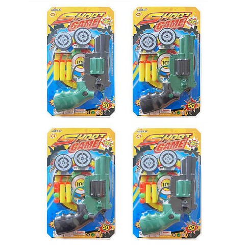 Пістолет 688-8BC (120шт) 20см, кулі 4шт, кулі-присоски 2шт, мішені 2шт, 2 кольори, на листі, 19-31-4