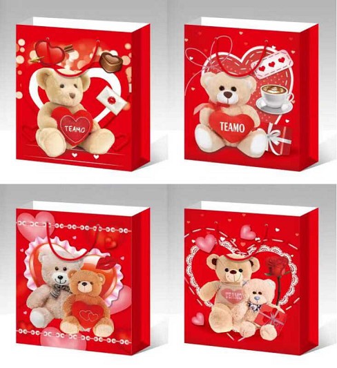 Пакет подарунковий C 69474 (480) 4 види, СЕРЕДНІЙ, МІКС ВИДІВ