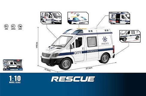 Машинка WY 1152 B (18) Поліція", підсвічування, звуки, інерція, двері відчиняються, масштаб 1:10, в"