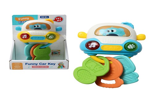 Гра 66011 (32шт) брелок, машина з ключами, музика, світло, рухливі деталі, прорізувач, 2 кольори, в