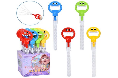 Мильні бульбашки 103A Упак16шт(96шт) меч, 44см, кришка-смайл, 16шт(4 кольори) в дисплеї, 25-44-19см