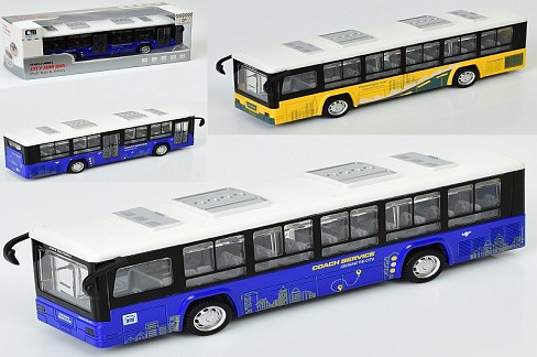 Автобус CLM-0771AC (24шт) метал, інерц, 20,5см, відчиняються двері, звук, світло, гумові колеса, 2 к