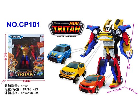 Робот арт. CP101 (48шт/2)   перетворюється у 3 машинки,у короб. 28*10,5*22см