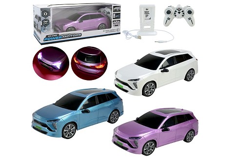 Машина р/к арт. PM3416 (18шт) POWERMOTORS" 3 кольориакум,світло,звук,заряд.станція,у короб.43*17,6*"