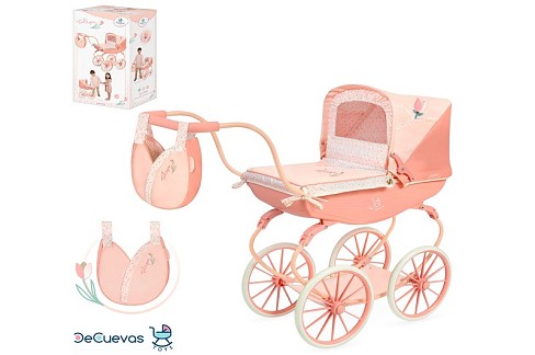 Коляска 87074 (3шт) для ляльки, класика, ш28-д80-в70см, висота до ручкт 68см,люлька 50-25, сумка, ко