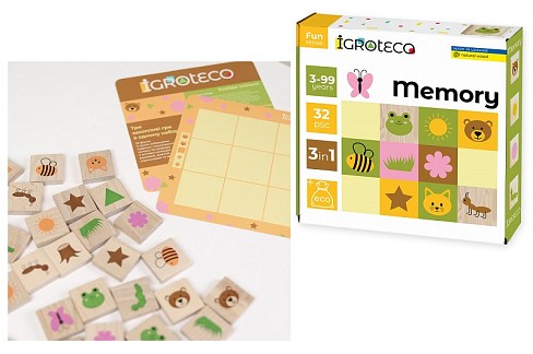 Дерев'яна настільна гра Меморі" 32 ел.  Ігр0644"
