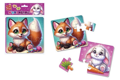 Гра розвиваюча Vladi Toys м'які пазли Зайчик та лисичка" VT1102-35"