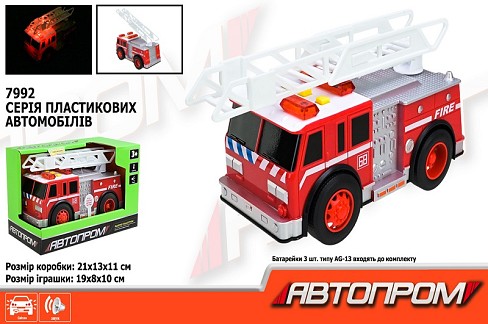Машина АВТОПРОМ арт. 7992 (48шт) батар. світ., звук, короб.21*13*11см